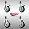 Service Caster 5 Inch 316SS Black Poly Swivel 1-1/2 Inch Expanding Stem Caster Lock Brake, 2PK SS316TTLEX20S514-PPUB-BLK-2-S-2-112 - alternate 5